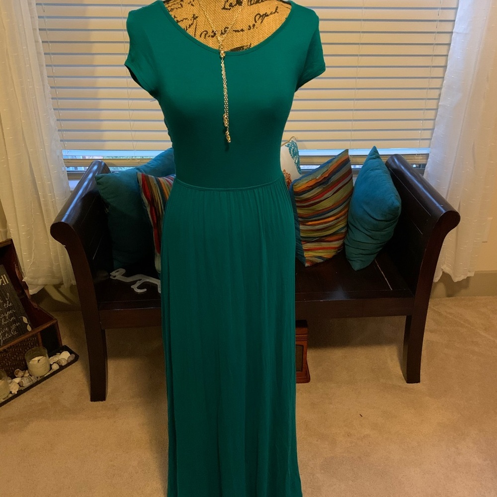 Teal Criss Cross Maxi
